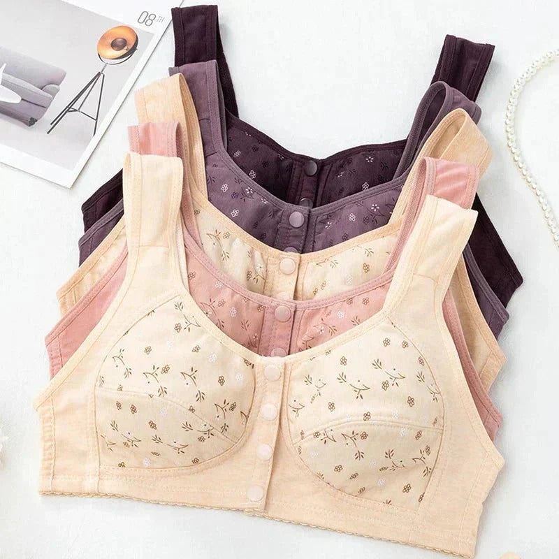 2025 New Anti Sagging Front Open Cooling Cotton Bra.