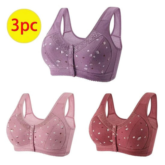 2025 New Anti Sagging Front Open Cooling Cotton Bra.